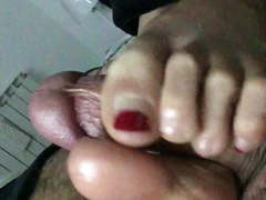 Wife footjob
